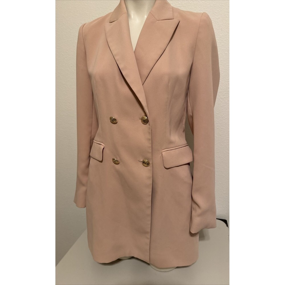 Zara Basic Collection Camel Double Breasted Long … - image 2